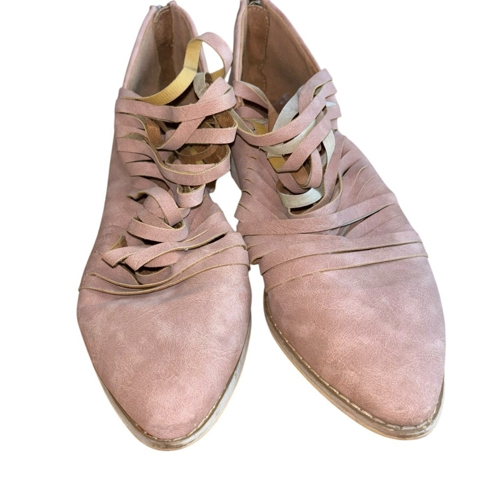 Mi. Mi Strappy Pointed Toe Blush Mauve Pink Strappy Ballet Flats Women’s 7.5